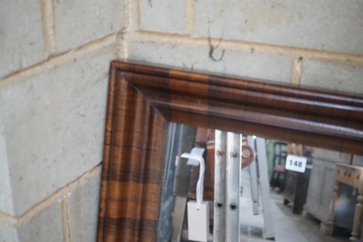 A 19th century rectangular rosewood wall mirror, width 62cm, height 90cm